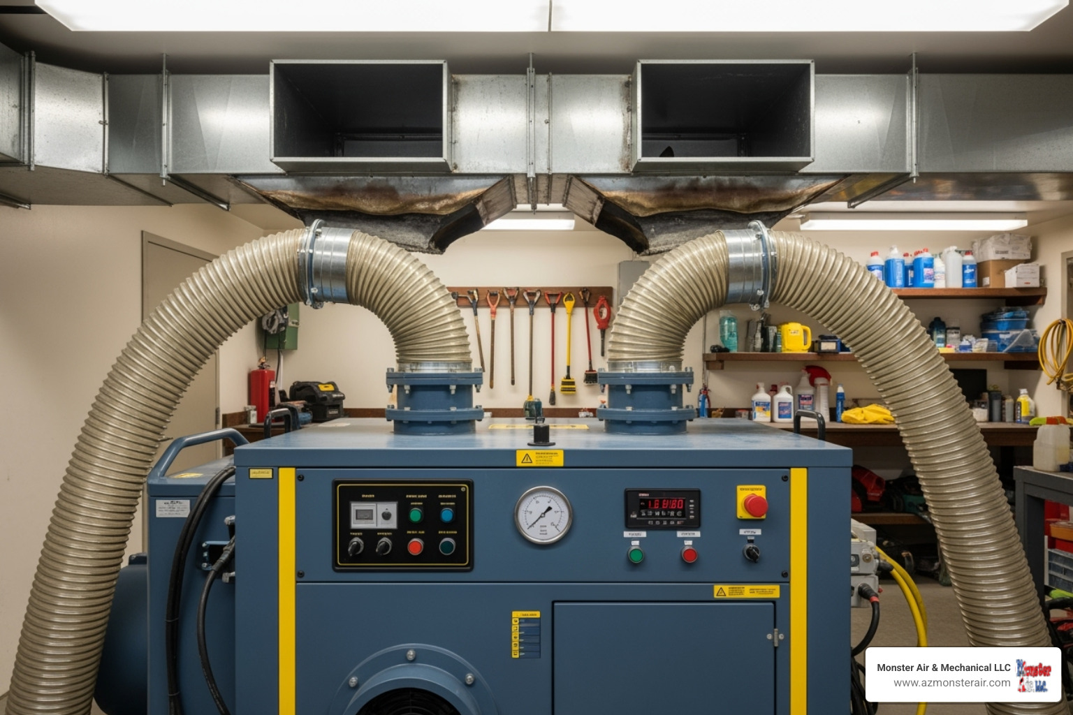negative air pressure vacuum system - ac duct cleaning company