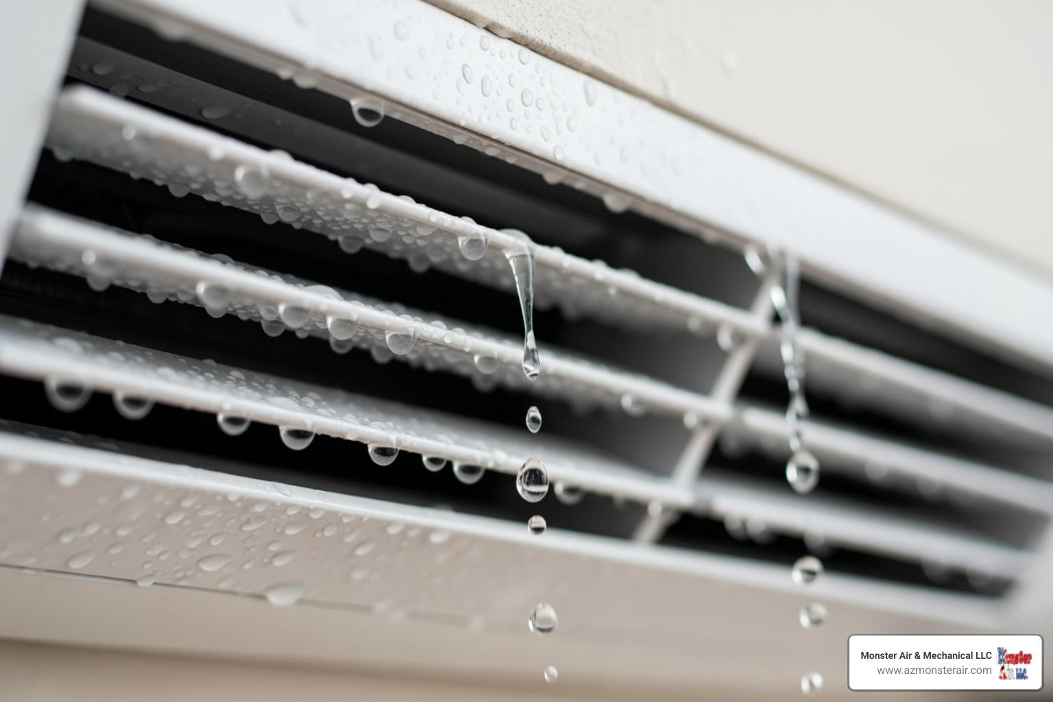 condensation dripping from an AC vent - air duct mold removal tempe