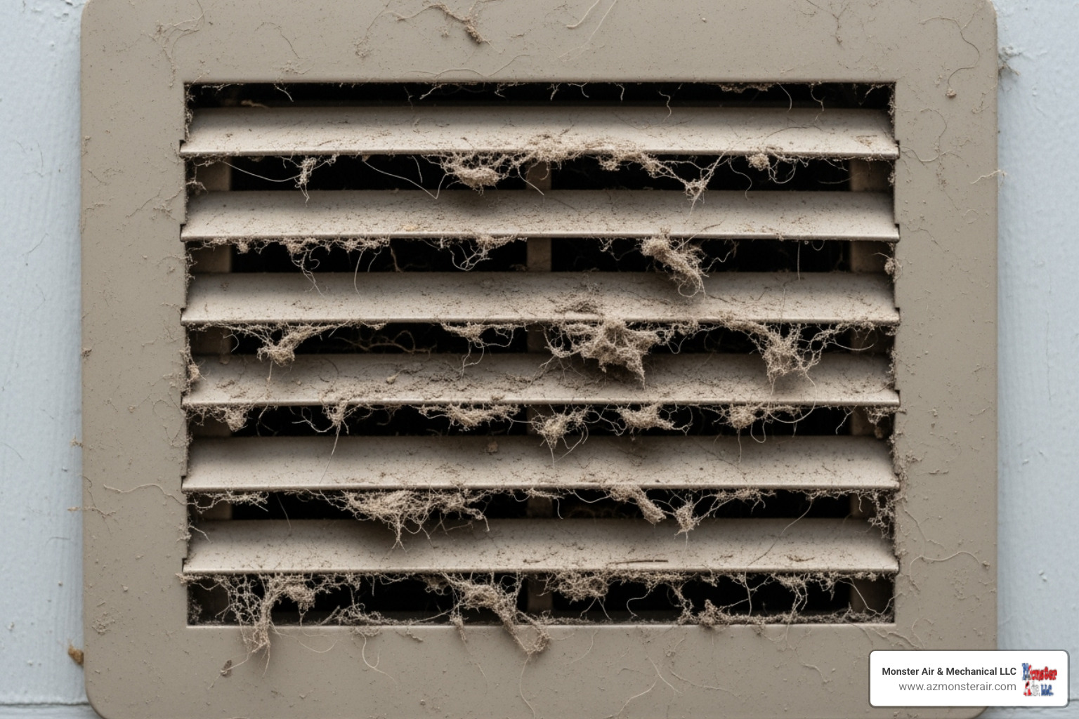 Dusty return air grille - ducted air conditioner filter Dusty return air grille - ducted air conditioner filter