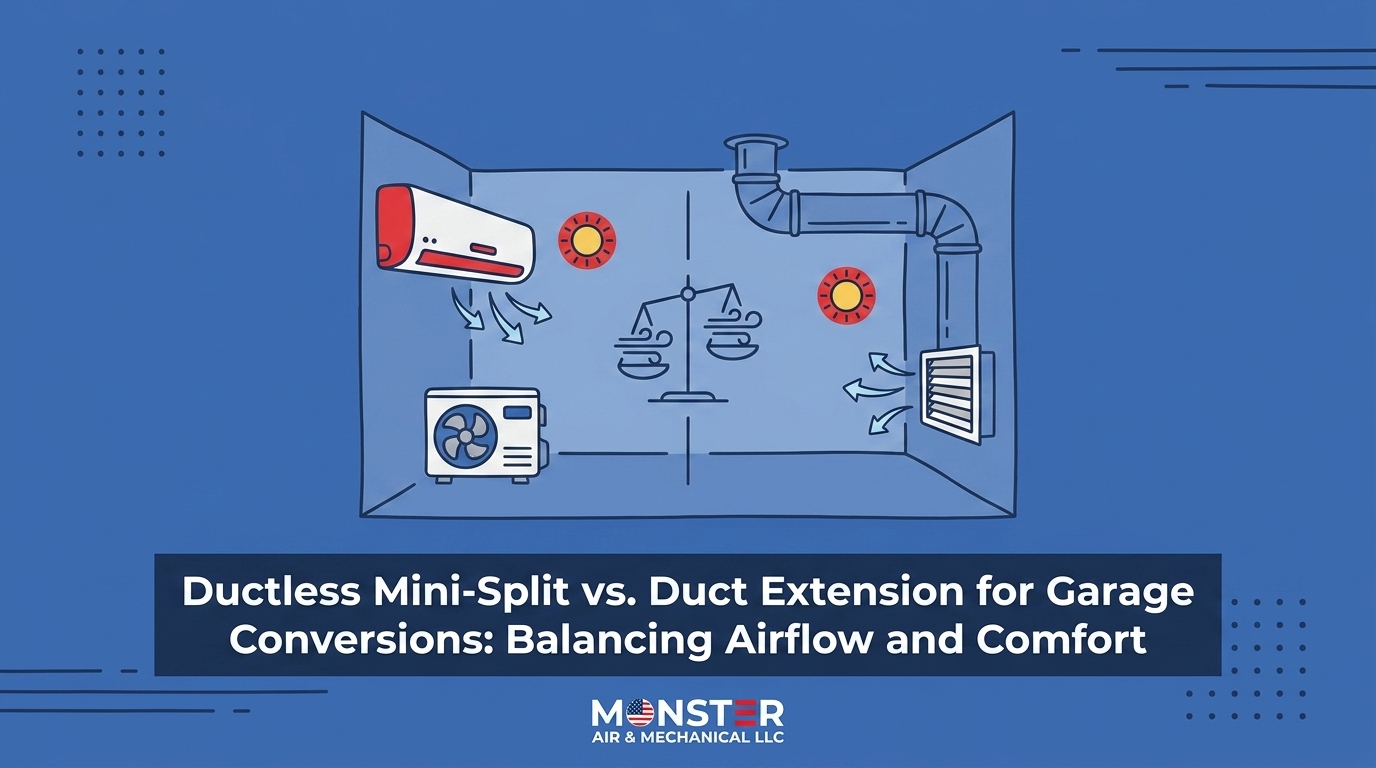 Ductless Mini-Split vs. Duct Extension for Garage Conversions