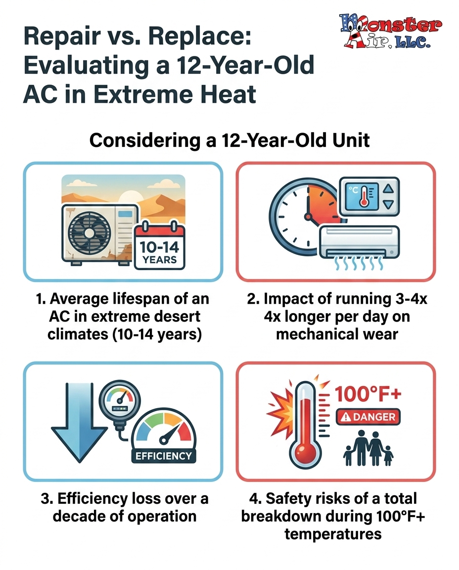 Repair vs. Replace: Evaluating a 12-Year-Old AC in Extreme Heat