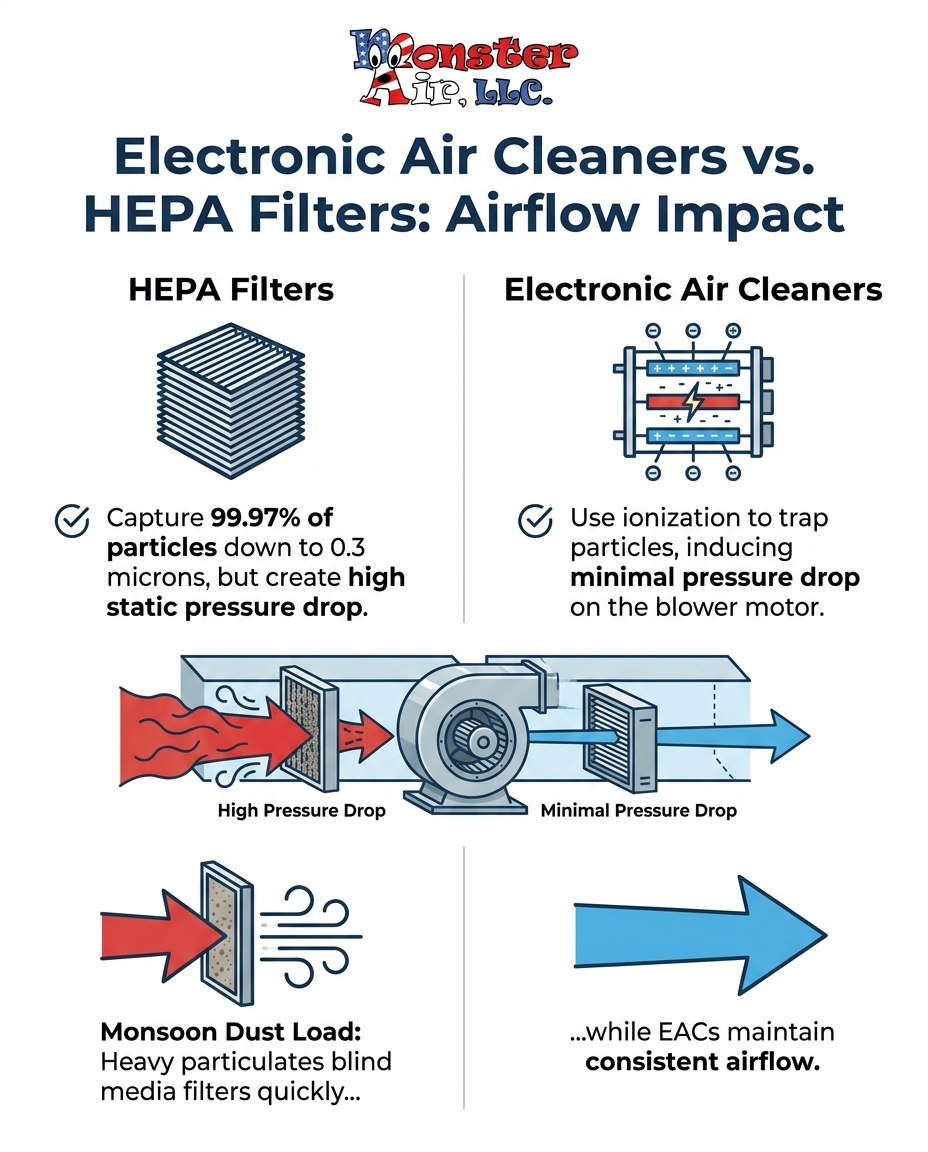 Electronic Air Cleaners vs. HEPA Filters: Airflow Impact