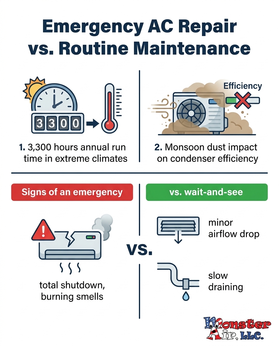 Emergency AC Repair vs. Routine Maintenance
