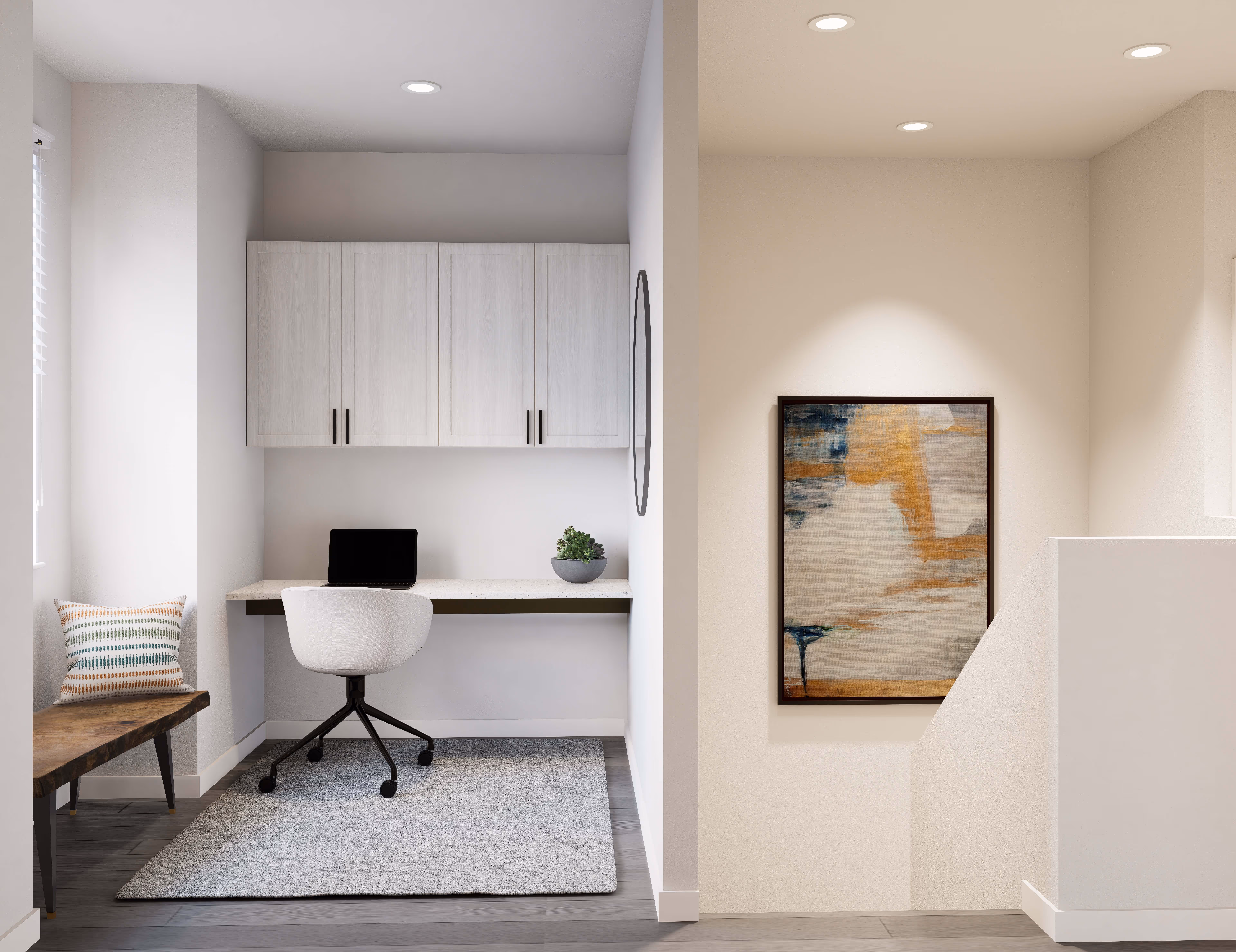 3D Rendering of Office Space with chair and computer