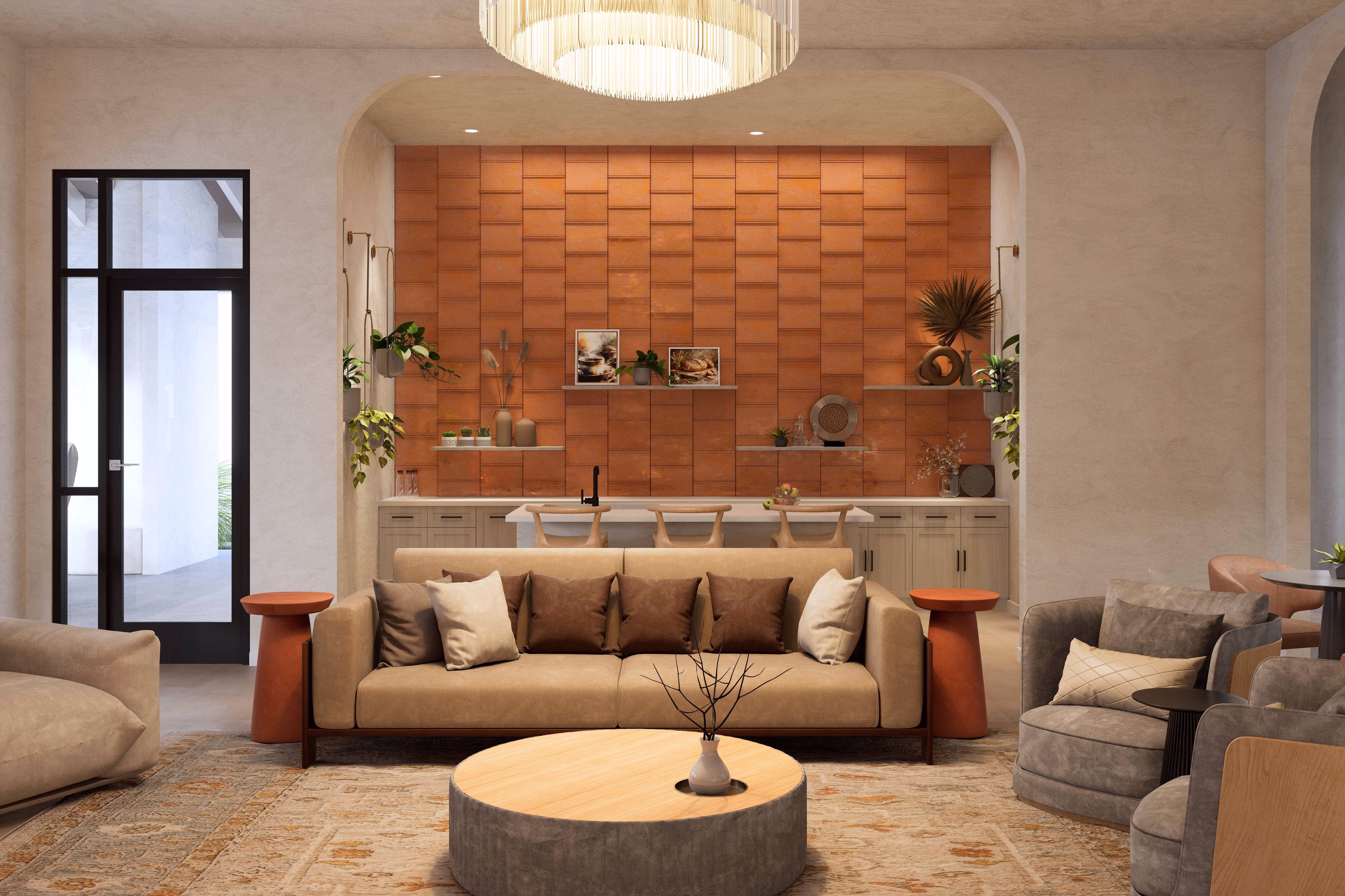 3D Rendering of furnished Clubhouse