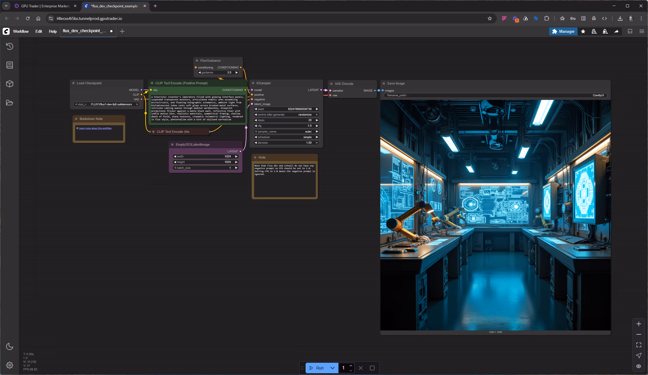 A screenshot of the ComfyUI interface.