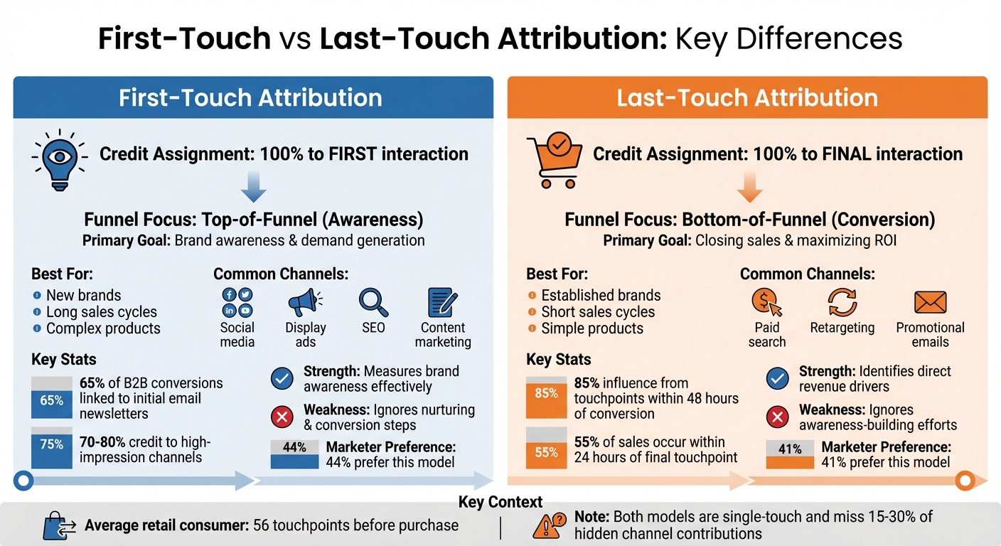 First-Touch vs Last-Touch Attribution Models Comparison