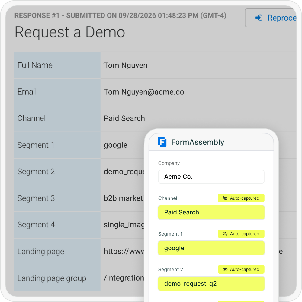 Captured data syncs with reporting tools