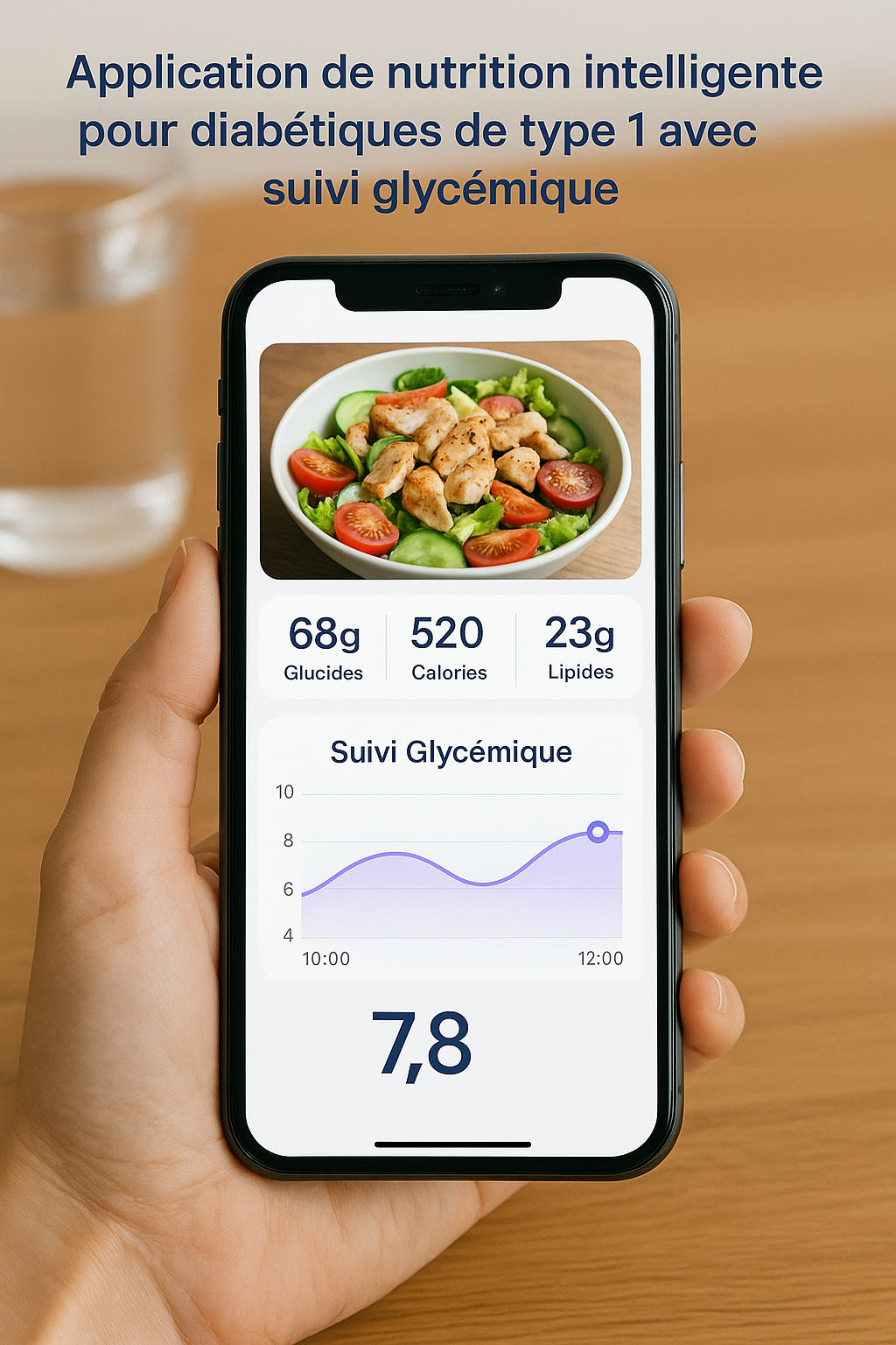 Application de nutrition intelligente pour diabétiques de type 1 avec suivi glycémique