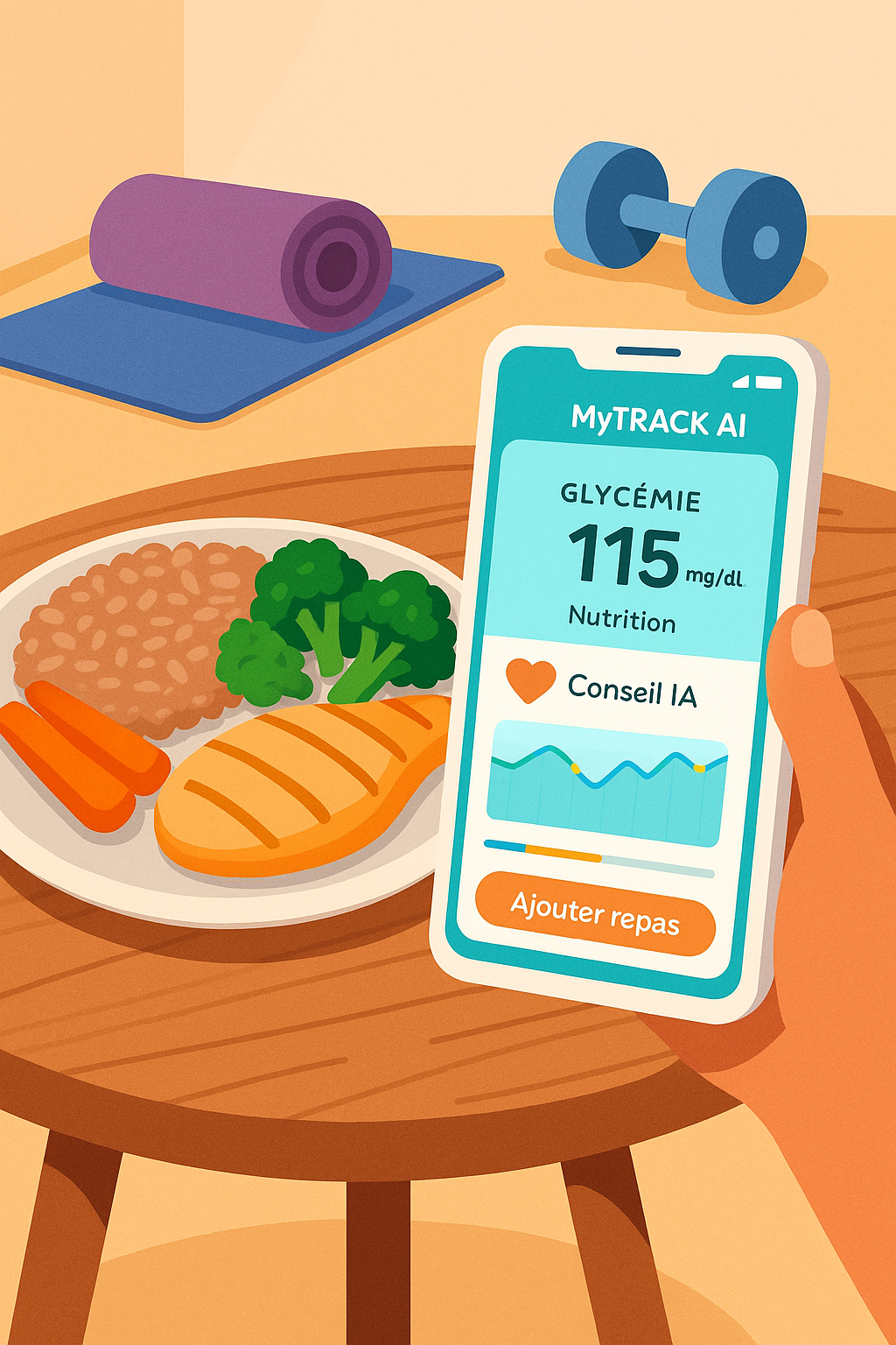Application mobile pour diabétiques de type 2 avec suivi glycémique et activité physique