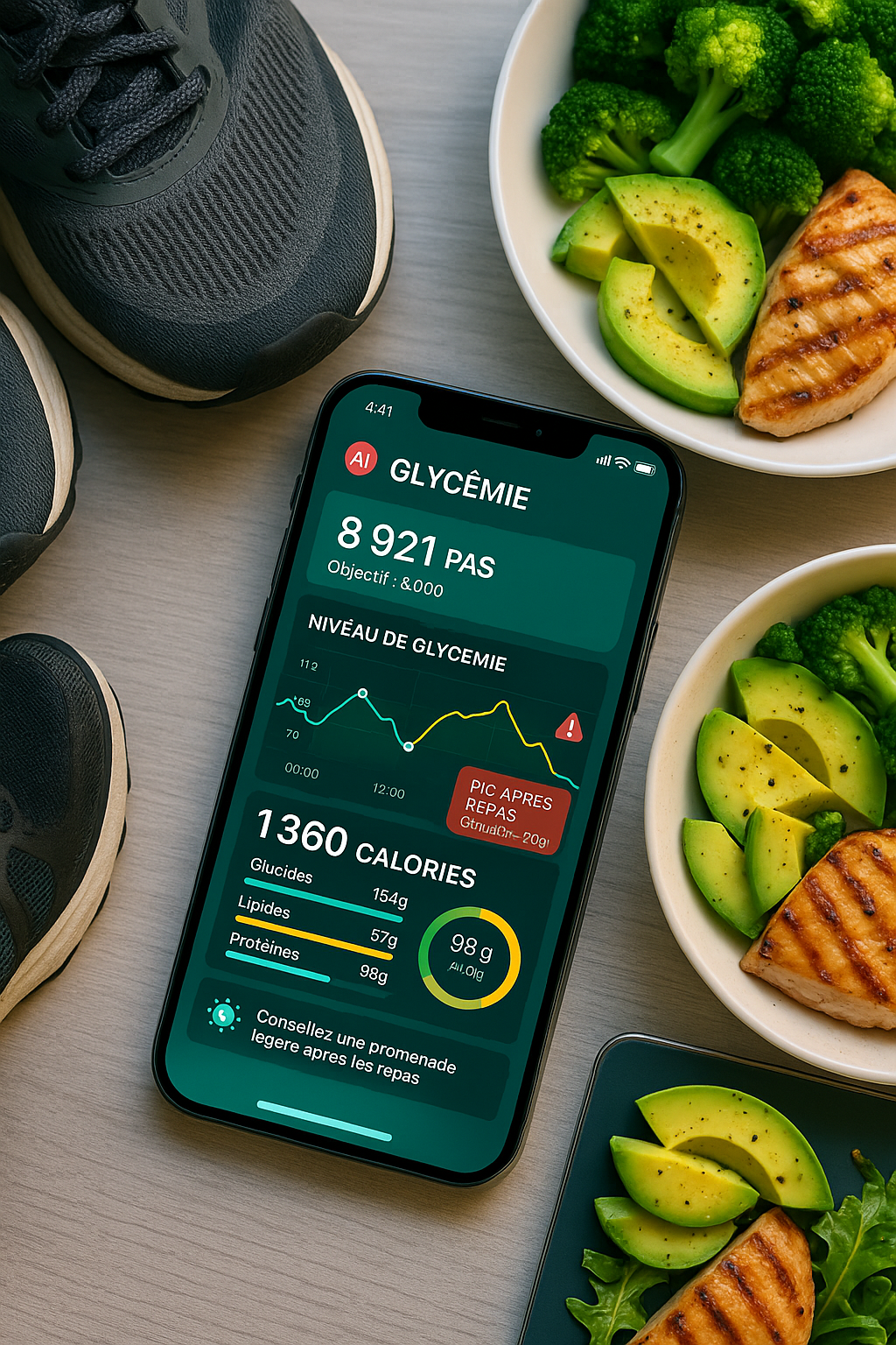 App mobile pour le diabète de type 2 avec nutrition, sport et IA