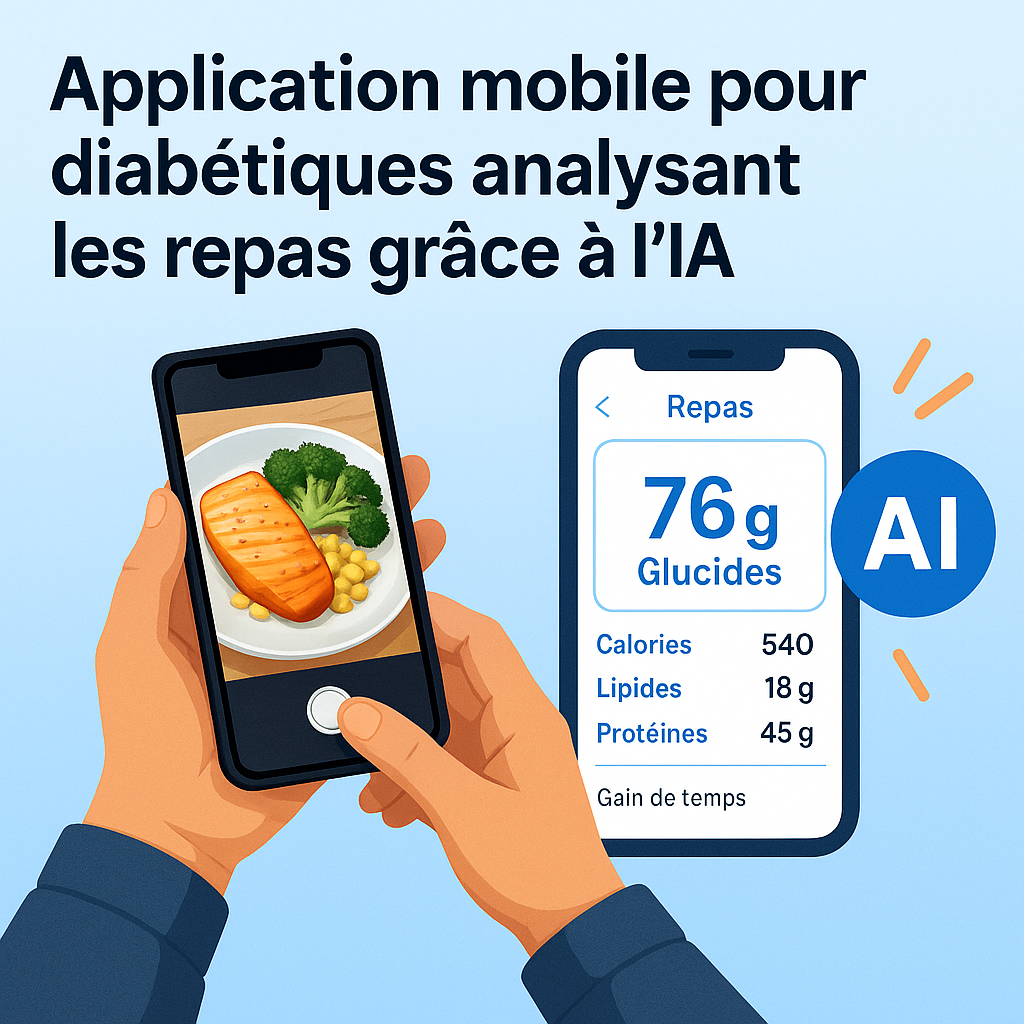 Application mobile pour diabétiques analysant les repas grâce à l’IA