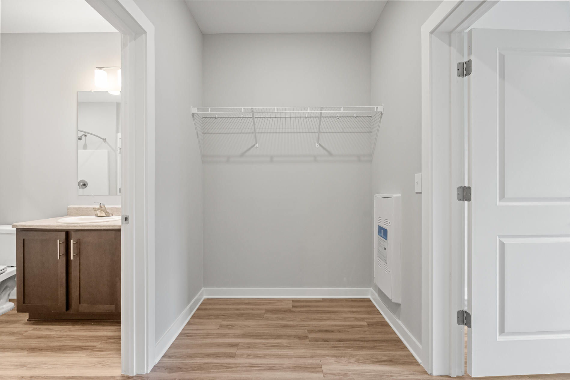 Large closet with shelving