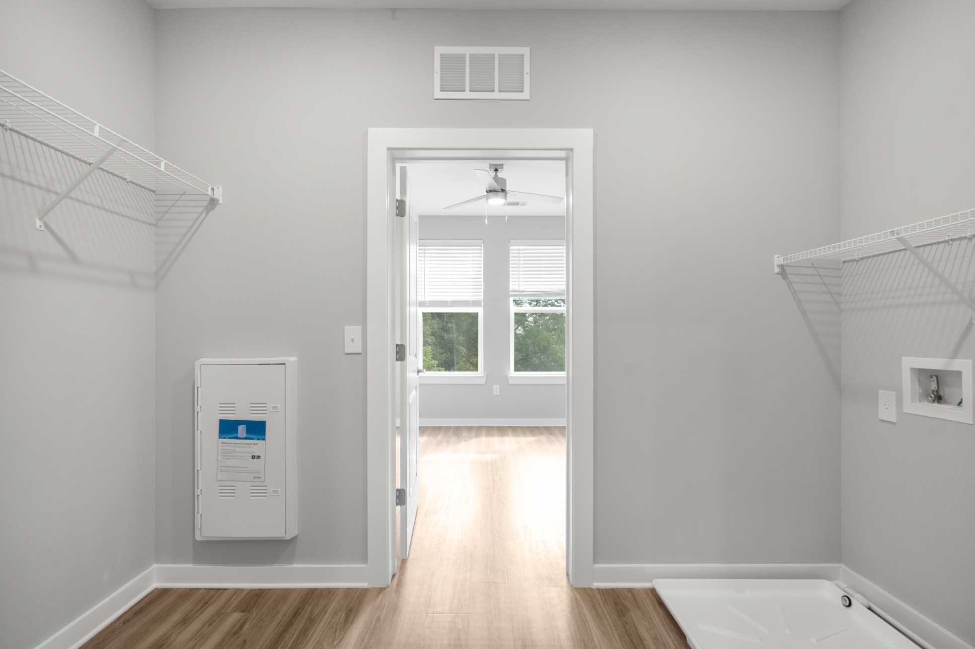 Large closet with laundry hook-ups 