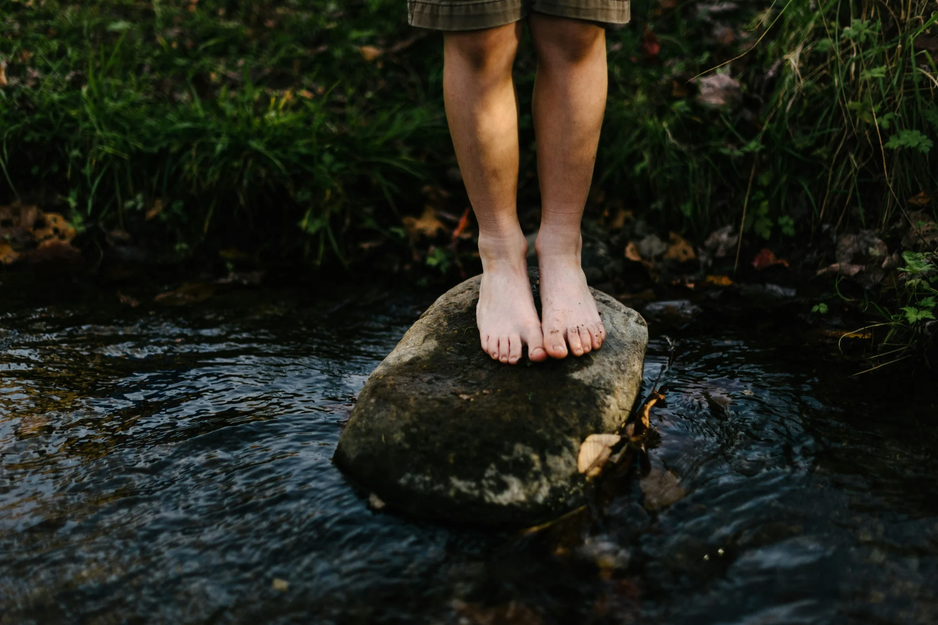 Person standing on the rock
