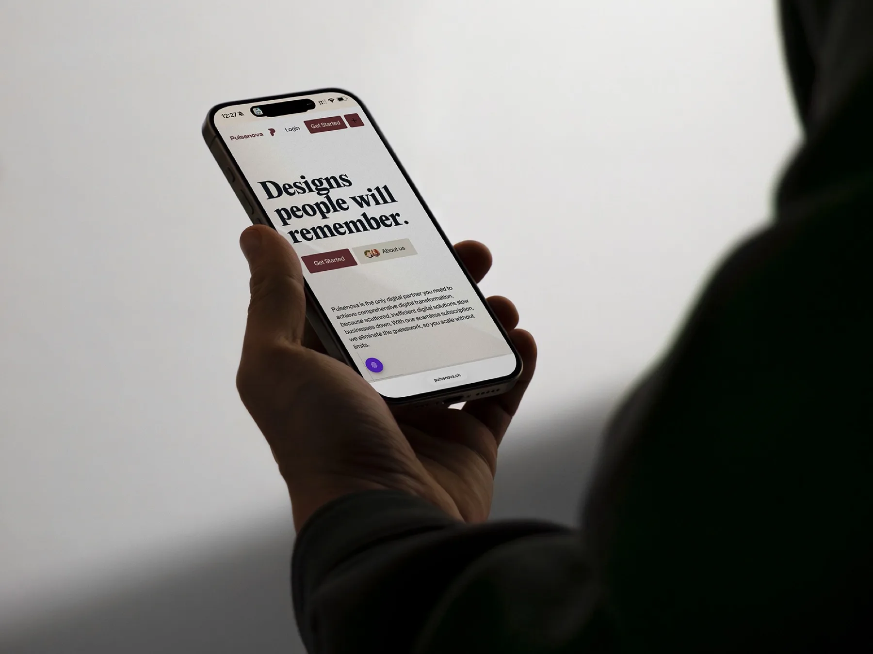 The 2025 Pulsenova site on a phone
