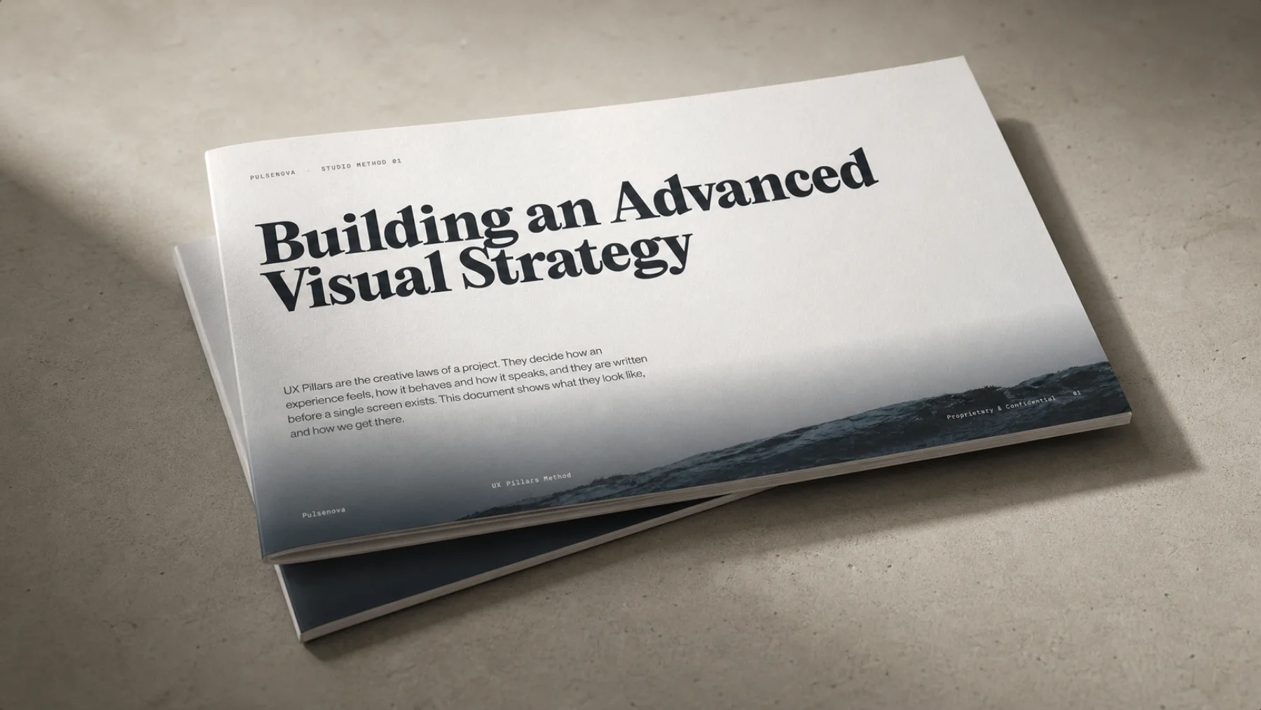 UX Pillars method document, printed