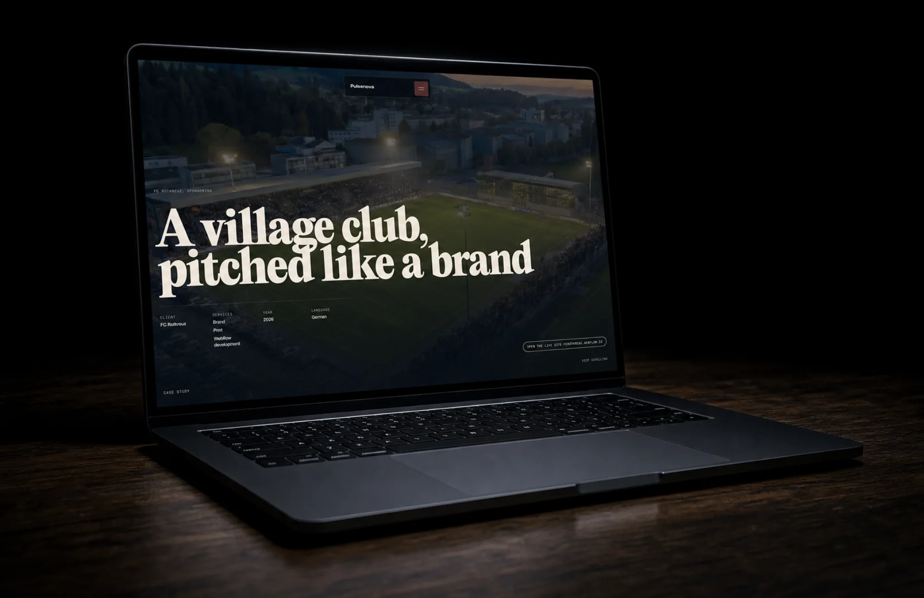 FC Rotkreuz case study on a laptop in a dark room