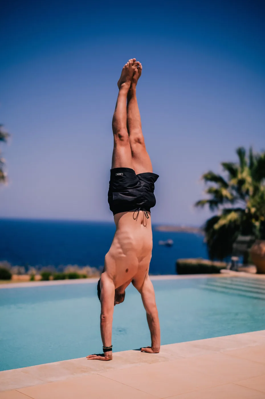 Handstand by the pool