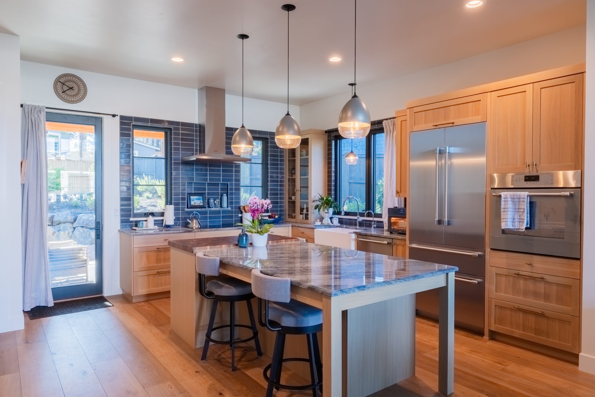 San Diego home kitchen with island and pendant lighting