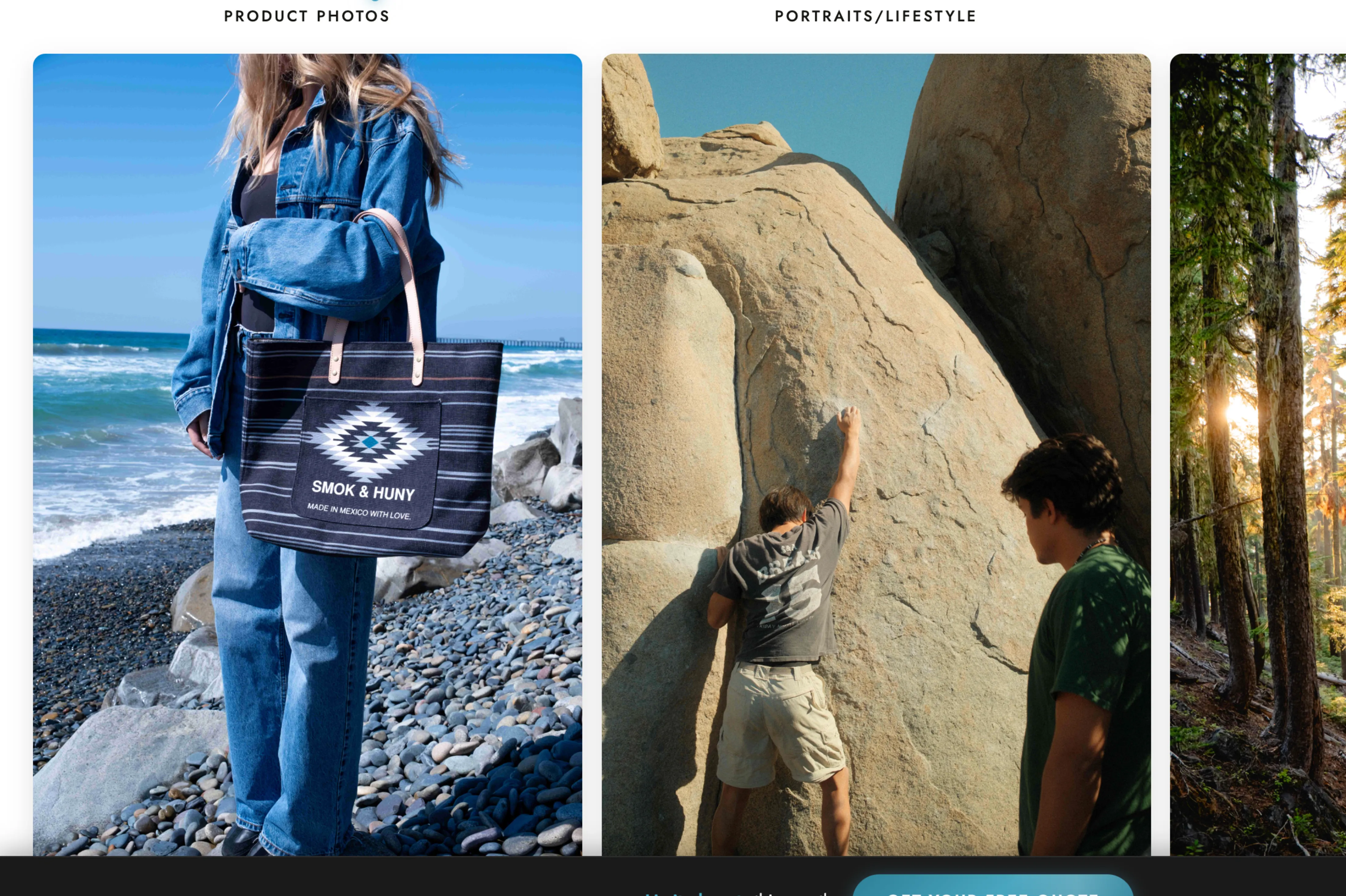 Live e-commerce homepage designed and built in Webflow by Kanyon Studio, San Diego — product and lifestyle photography sections