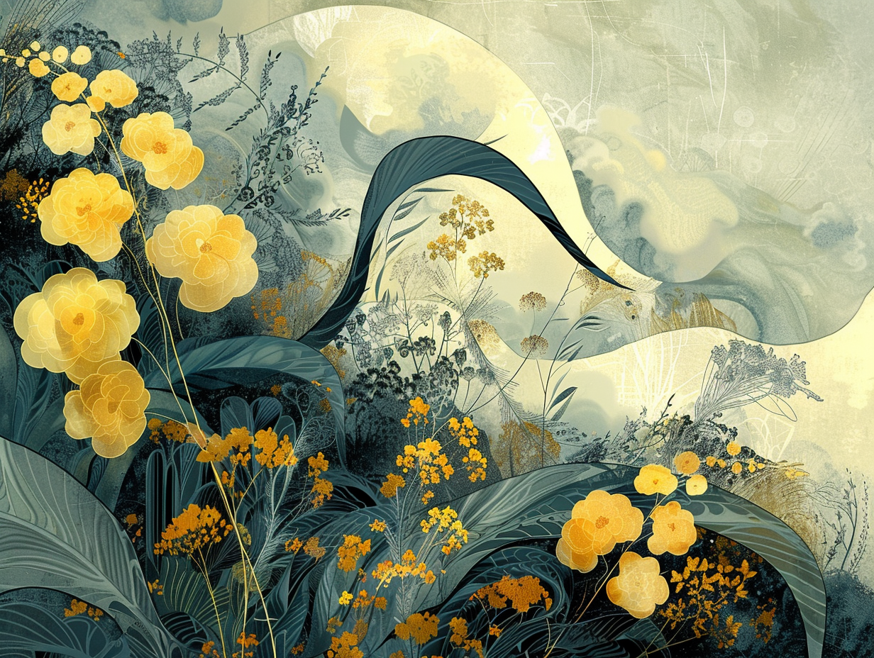 Fantasy image of swirling plants