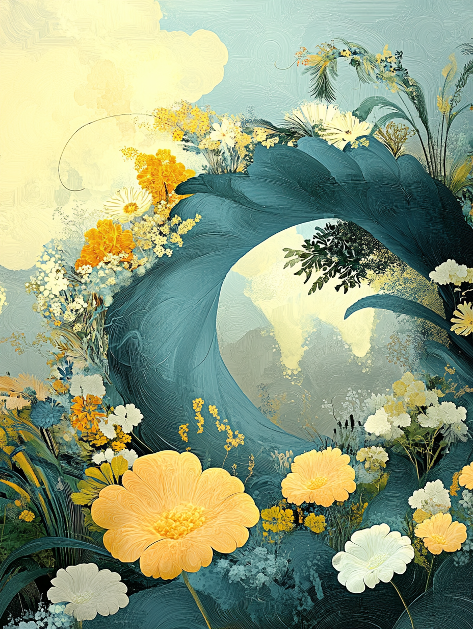Fantasy image of swirling plants