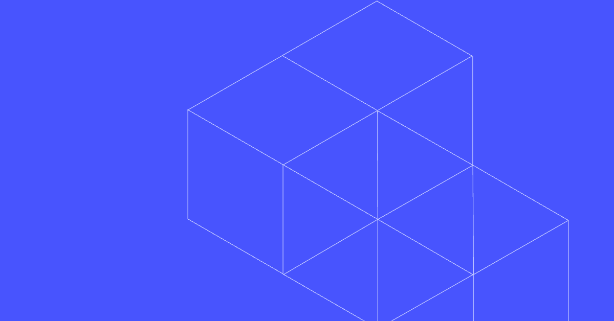 Blue background with cube outline pattern