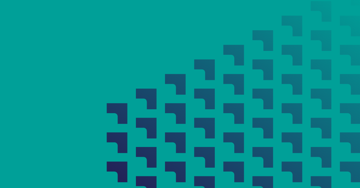 Teal background with navy geometric tile pattern