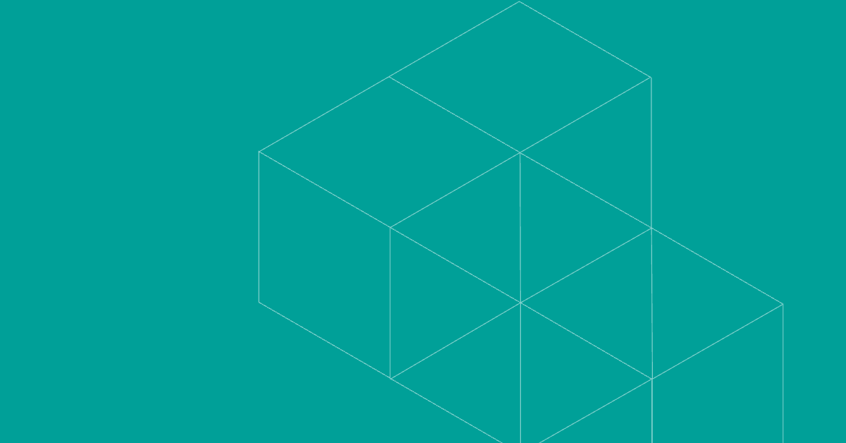 Teal background with cube outline pattern