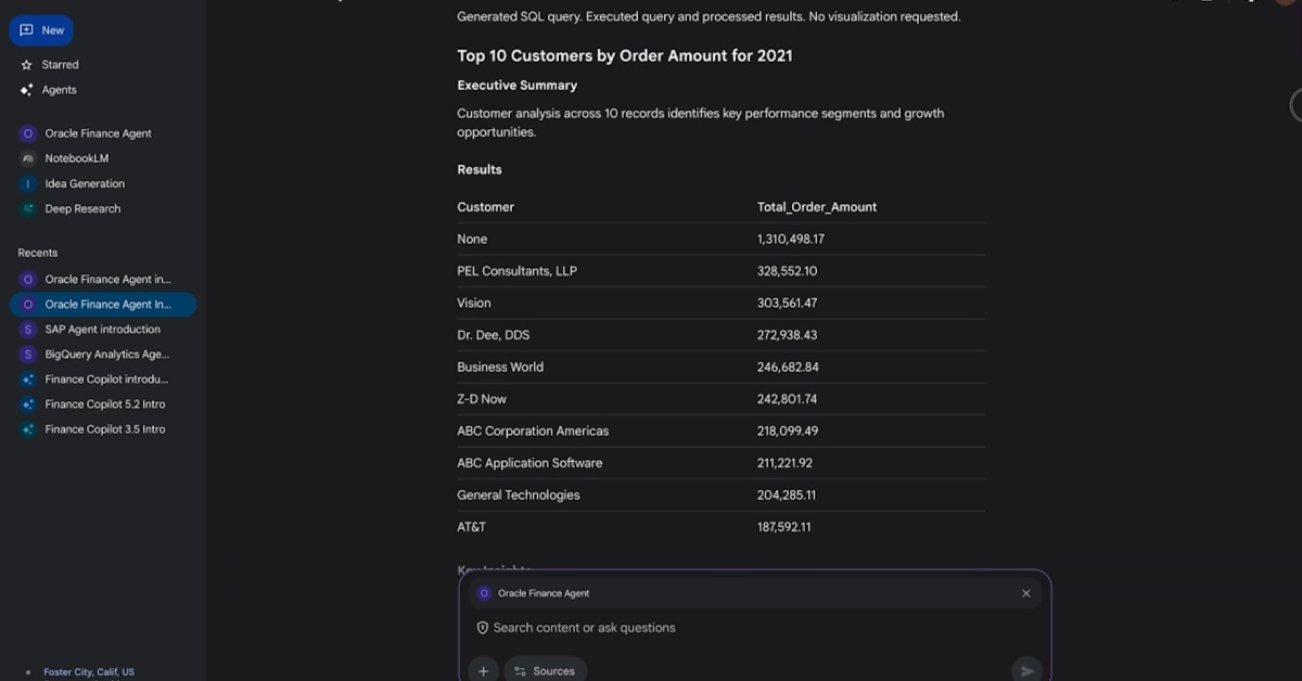 Agent Demo: Google BigQuery + Incorta