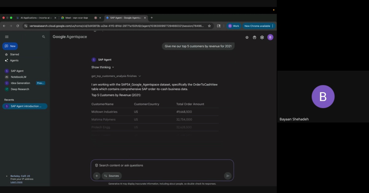Incorta Agent Demo: SAP Order to Cash