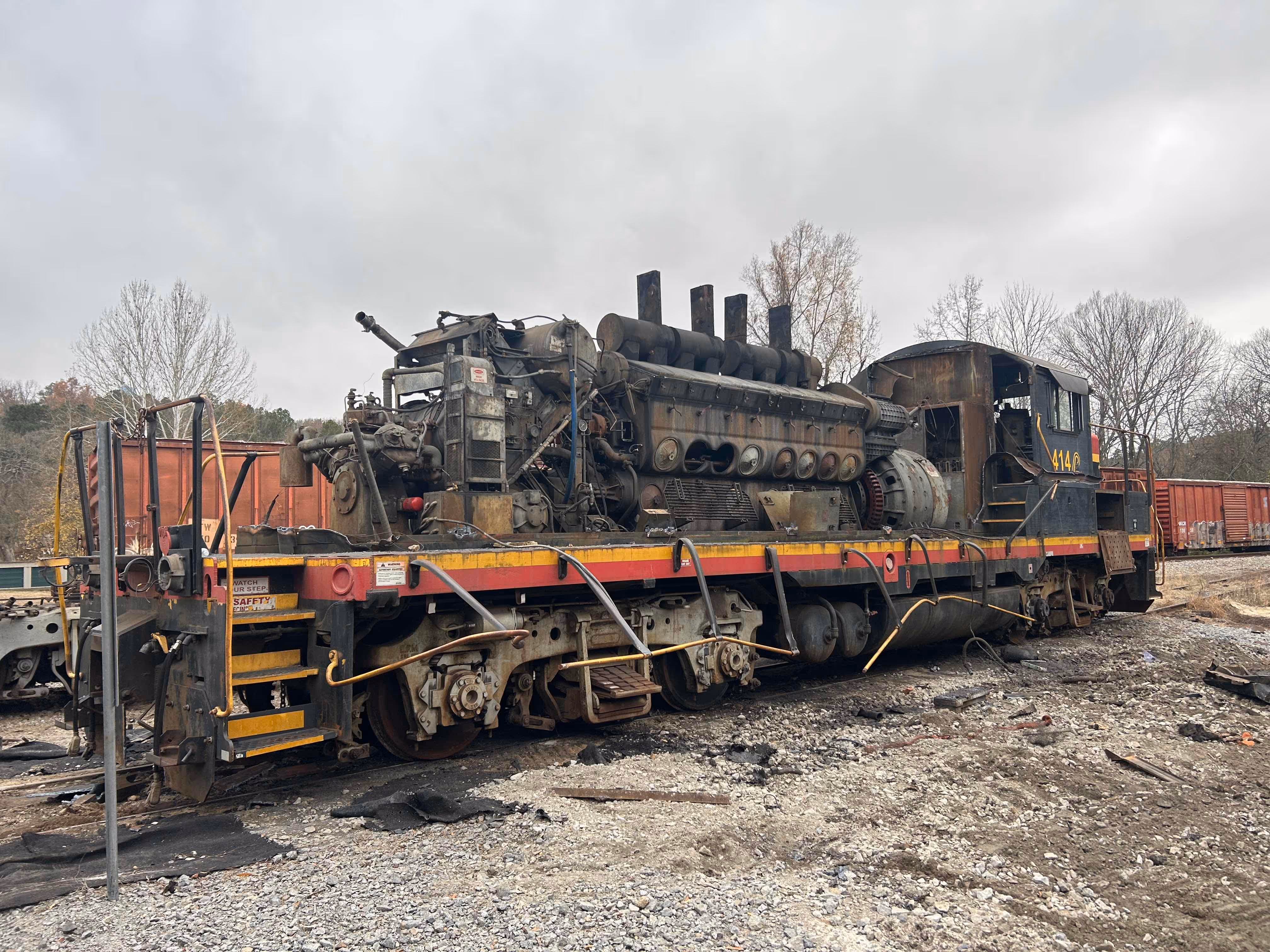 Old wrecked train awaiting recycling