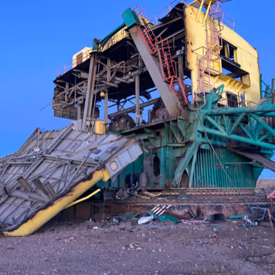 Peabody Coal machinery being taken apart.