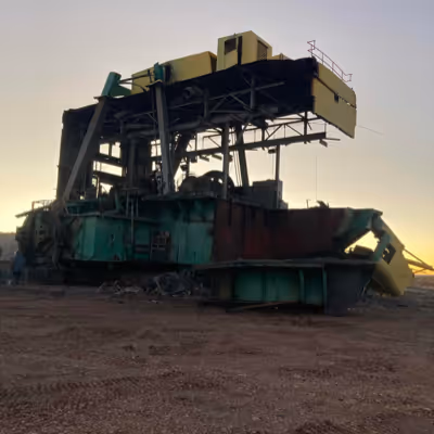 Peabody Coal machinery skeleton of metal.