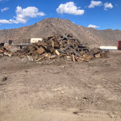 Peabody machinery turned into piles of scrap.