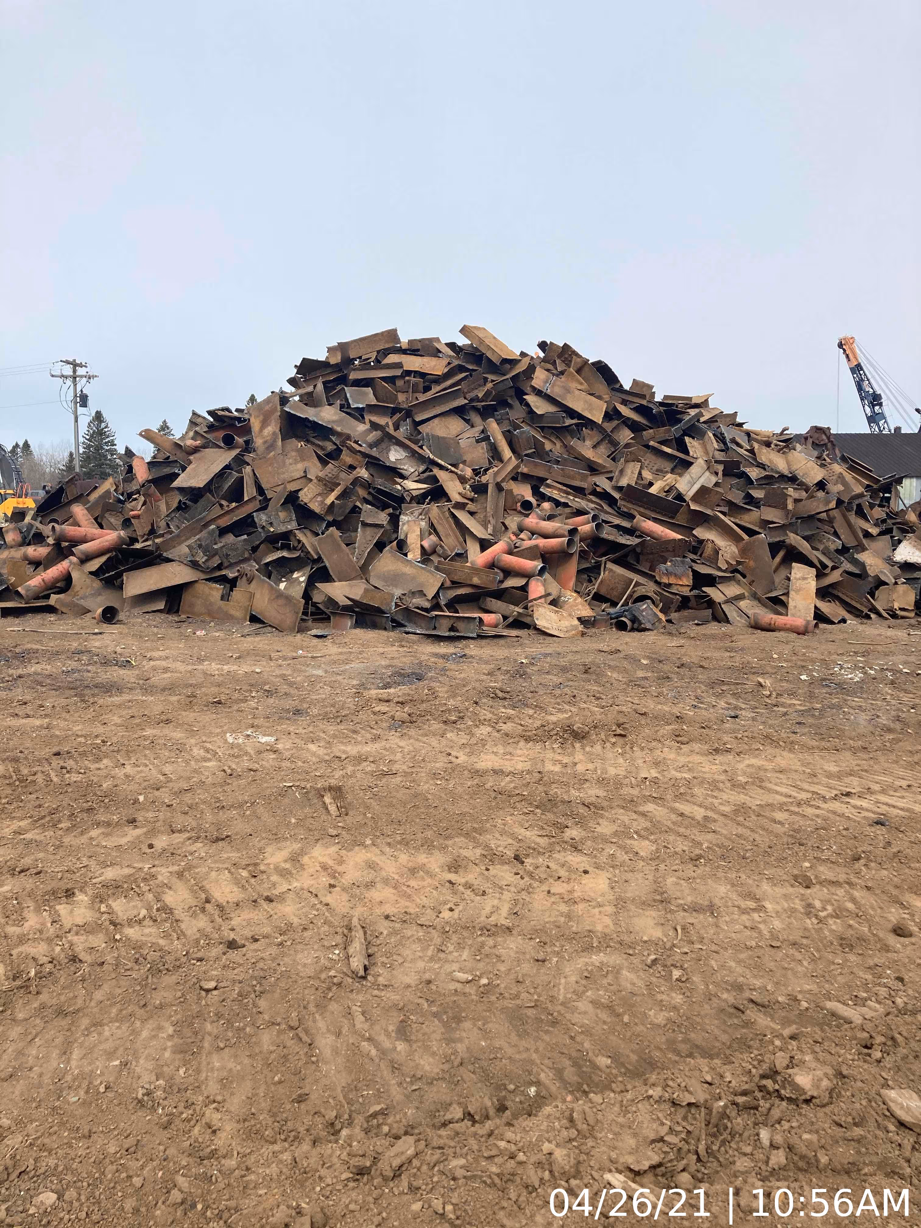 A pile of debris from a construction site