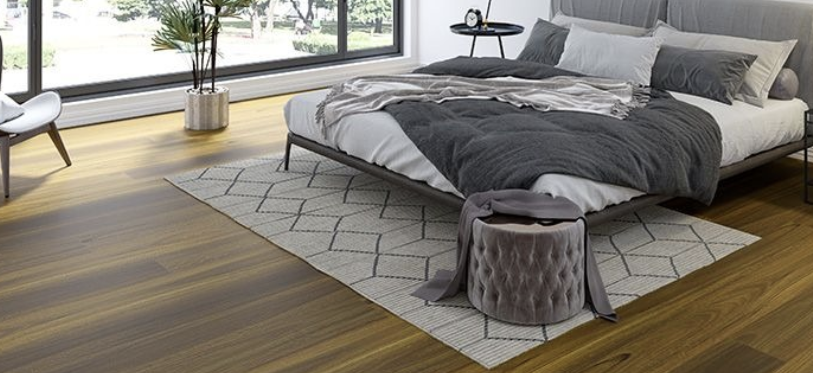 laminate flooring in a bedroom