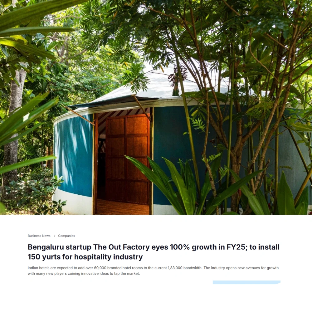 Press coverage of The Out Factory’s export-ready yurts for global markets