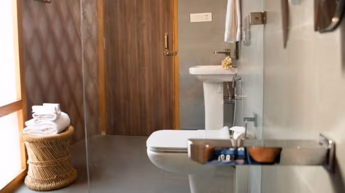 Eco-friendly luxury yurt resort with modern accommodations and green surroundings