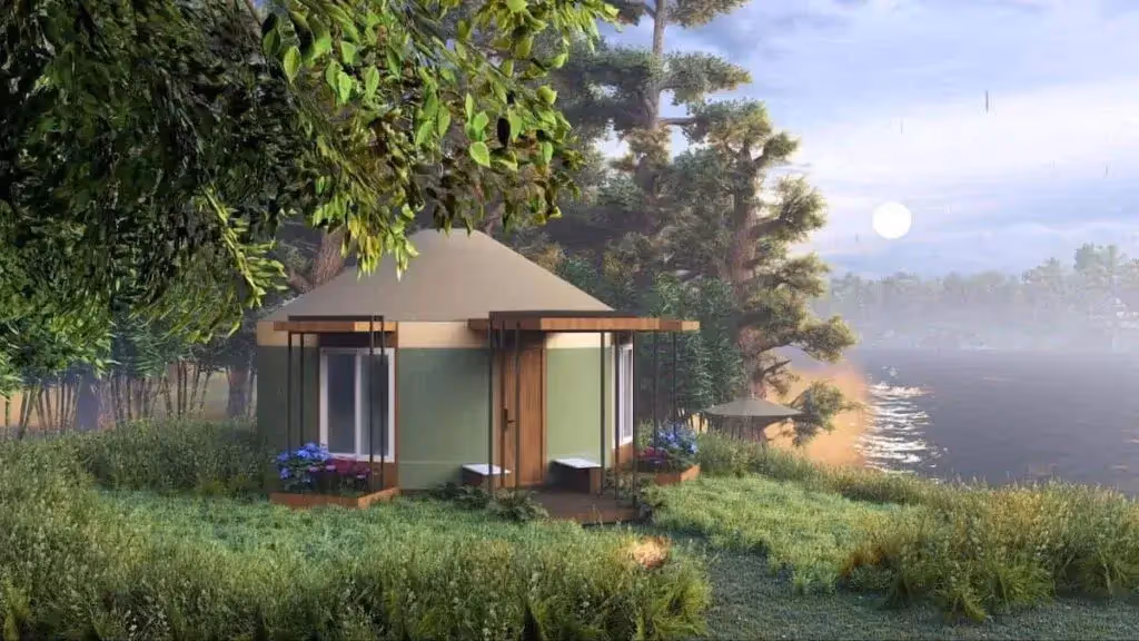 A cool Yurt with scenery