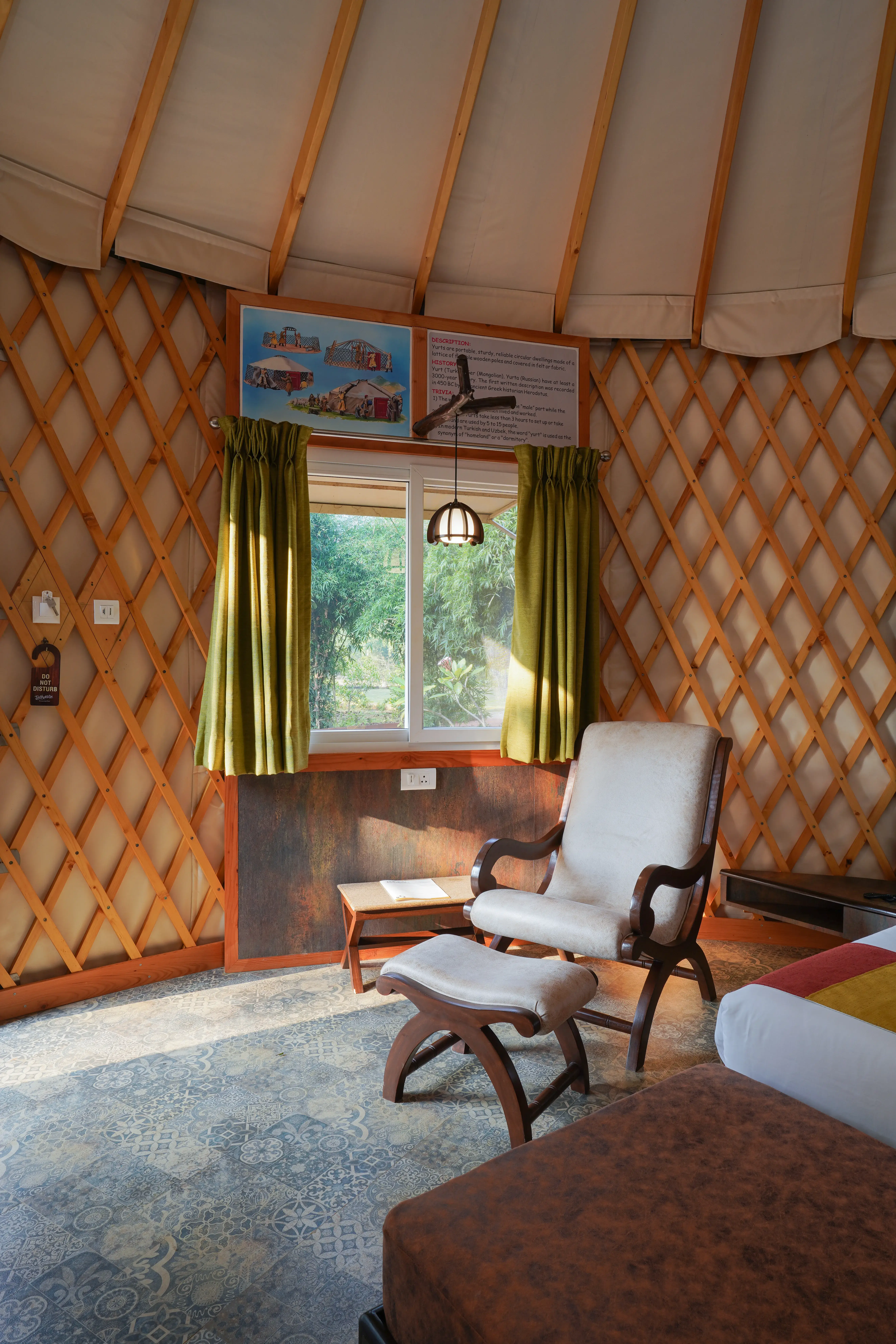 Sustainable yurt accommodation nestled in nature