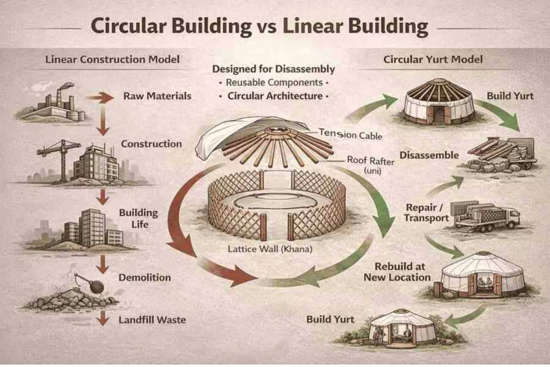 Circular Buildings, Not Permanent Waste: Why Yurts Are Built for the Circular Economy