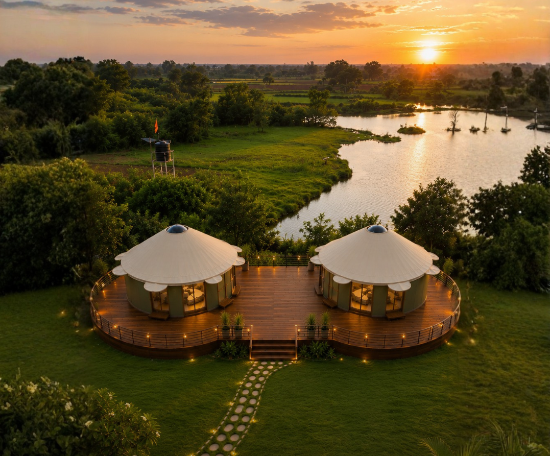 Twin yurts
