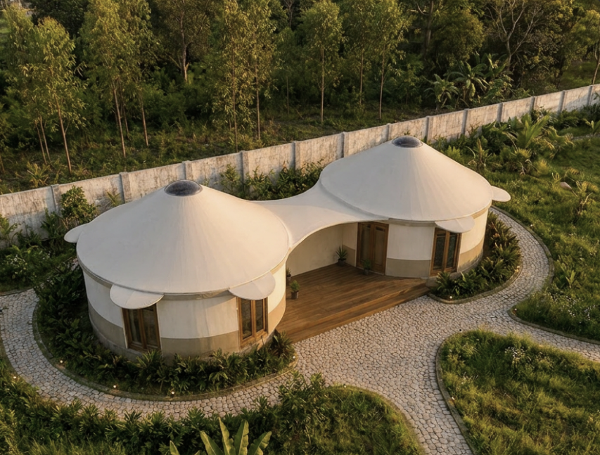 Twin yurts