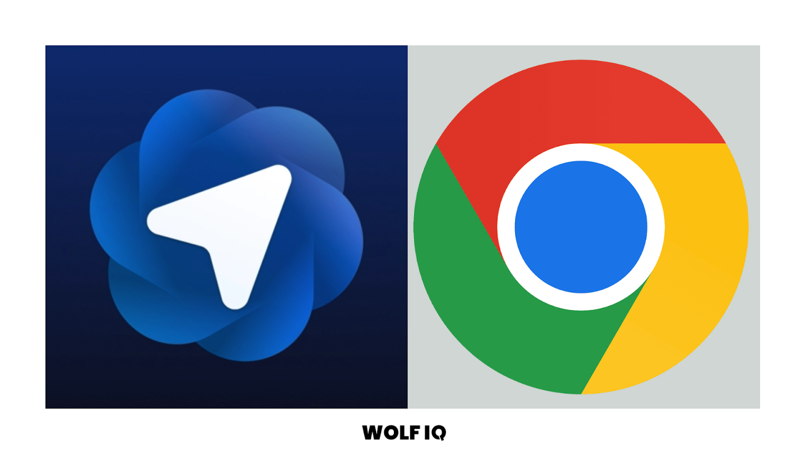 Comparison of ChatGPT Atlas and Google Chrome logos, representing the rise of AI-driven browsers challenging Google’s dominance in online search – Wolf IQ