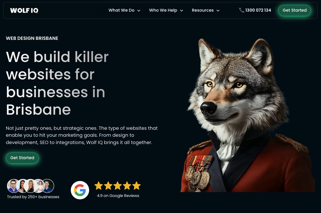 Wolf IQ website's homepage - Wolf IQ