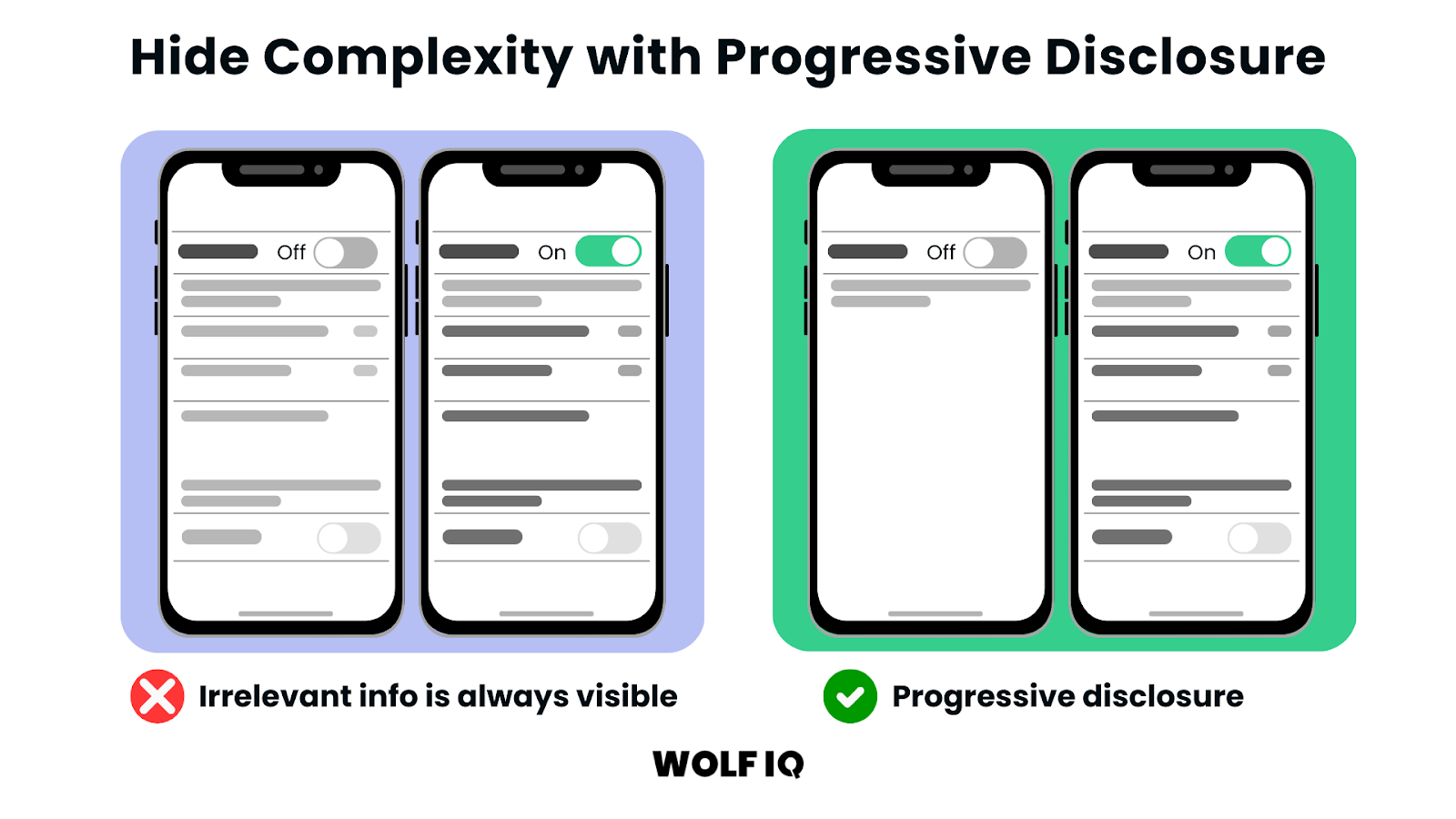 Progressive disclosure on mobile UX hides complexity for better usability - Wolf IQ
