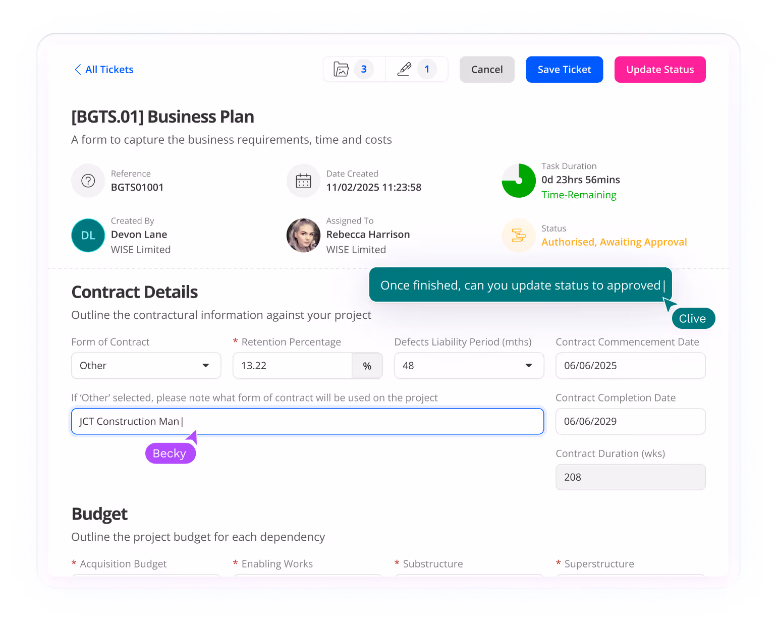 A portfolio dashboard