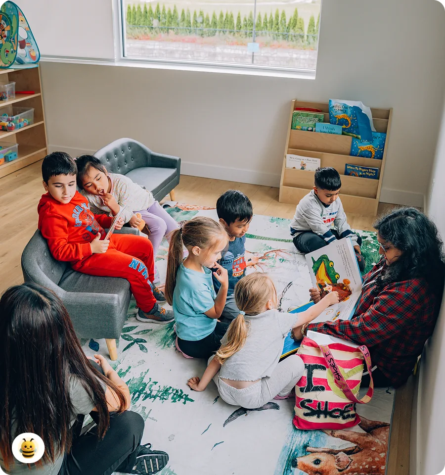 Kids are sitting and playing